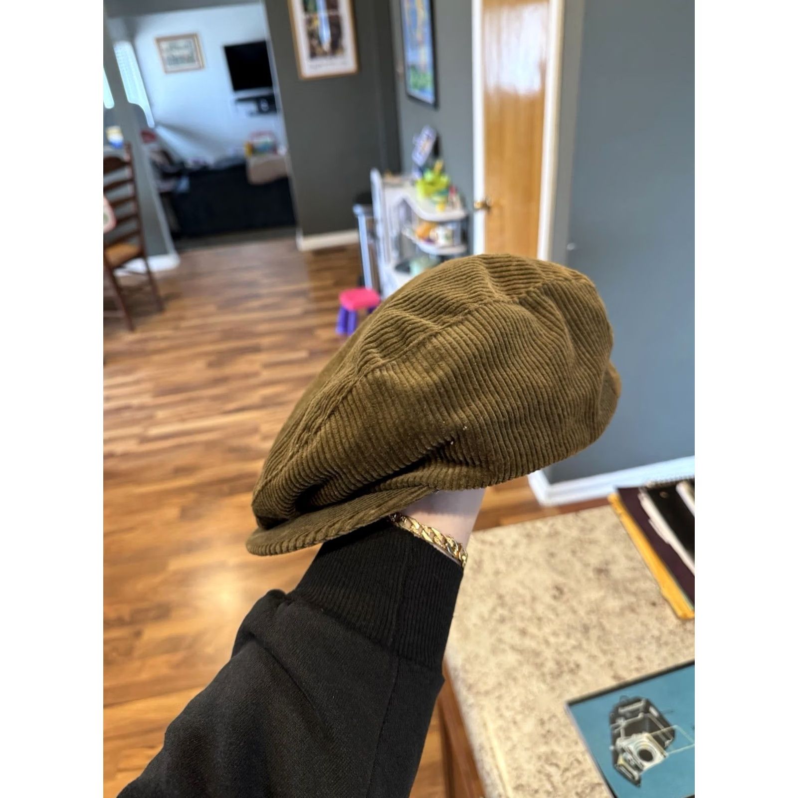 Kangol VINTAGE Kangol Green Corduroy Newsboy Cap OSFA USA Made in USA Size ONE SIZE - 2 Thumbnail