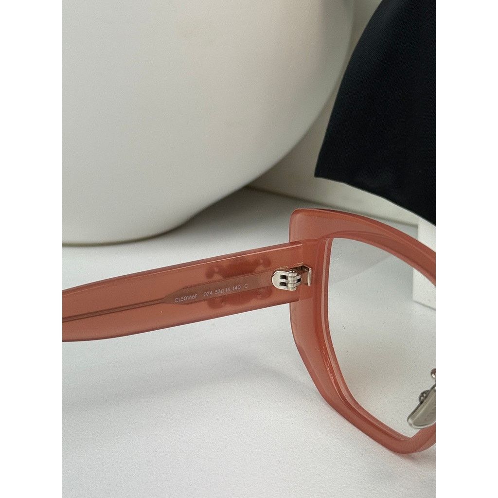 Celine NEW Celine CL50146F Cat Eye Eyeglasses Frames in Pink Size ONE SIZE - 5 Thumbnail
