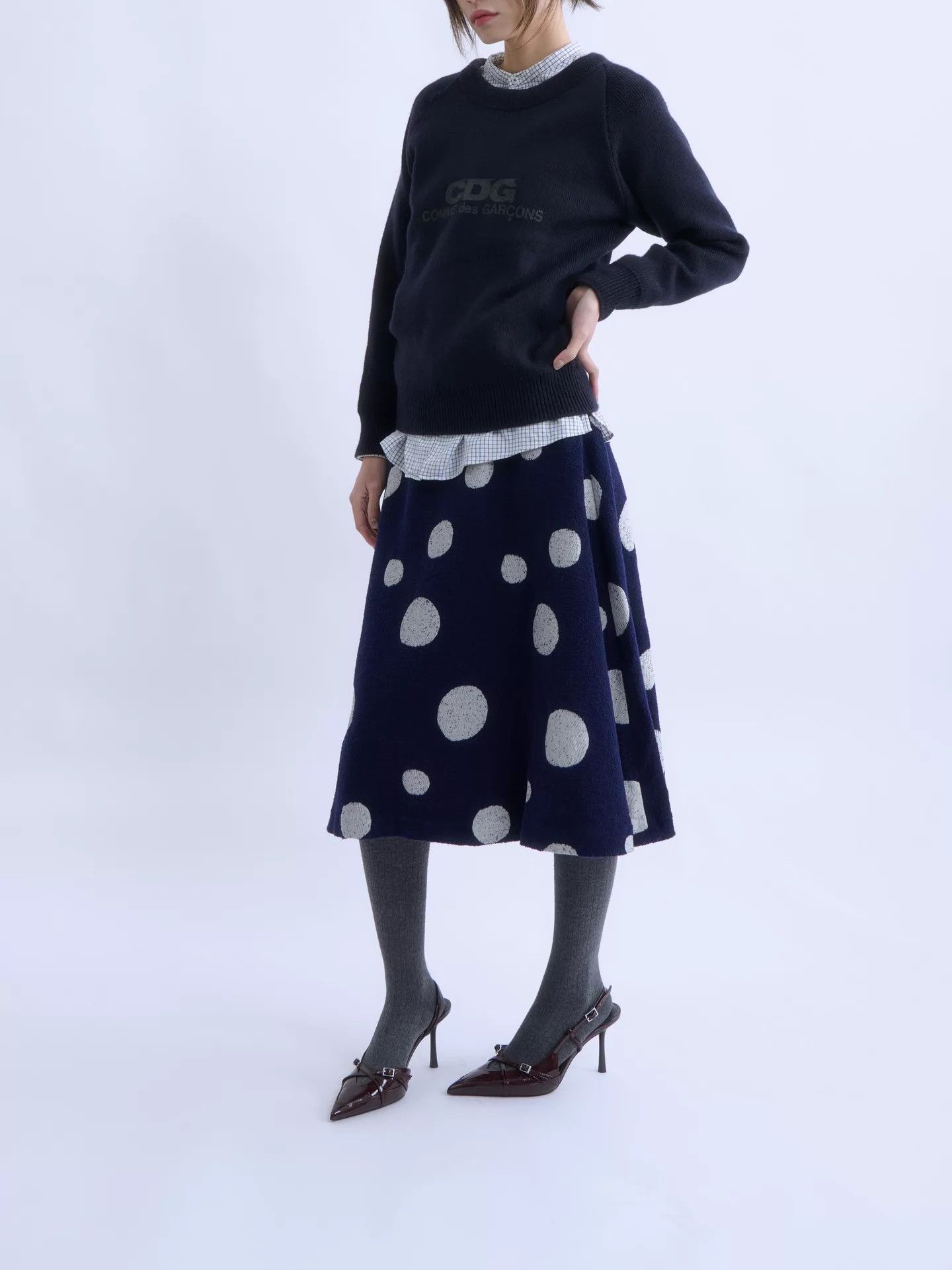 Comme des Garcons Comme des Garçons 2015 Navy Logo Knit Sweater M Size M / US 6-8 / IT 42-44 - 3 Thumbnail