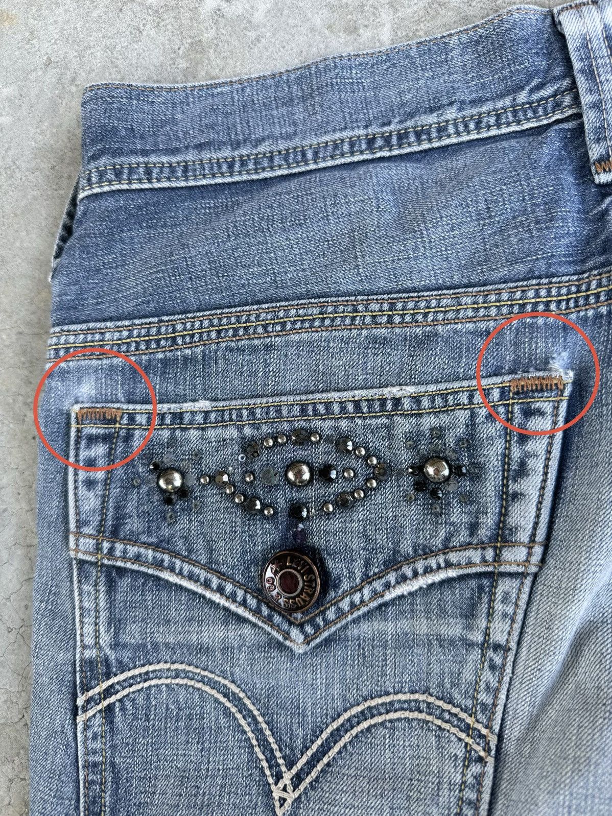 If Six Was Nine Y2k Levis Flared Jeans Bootcut 507 Distressed Jeans Size US 32 / EU 48 - 21 Thumbnail