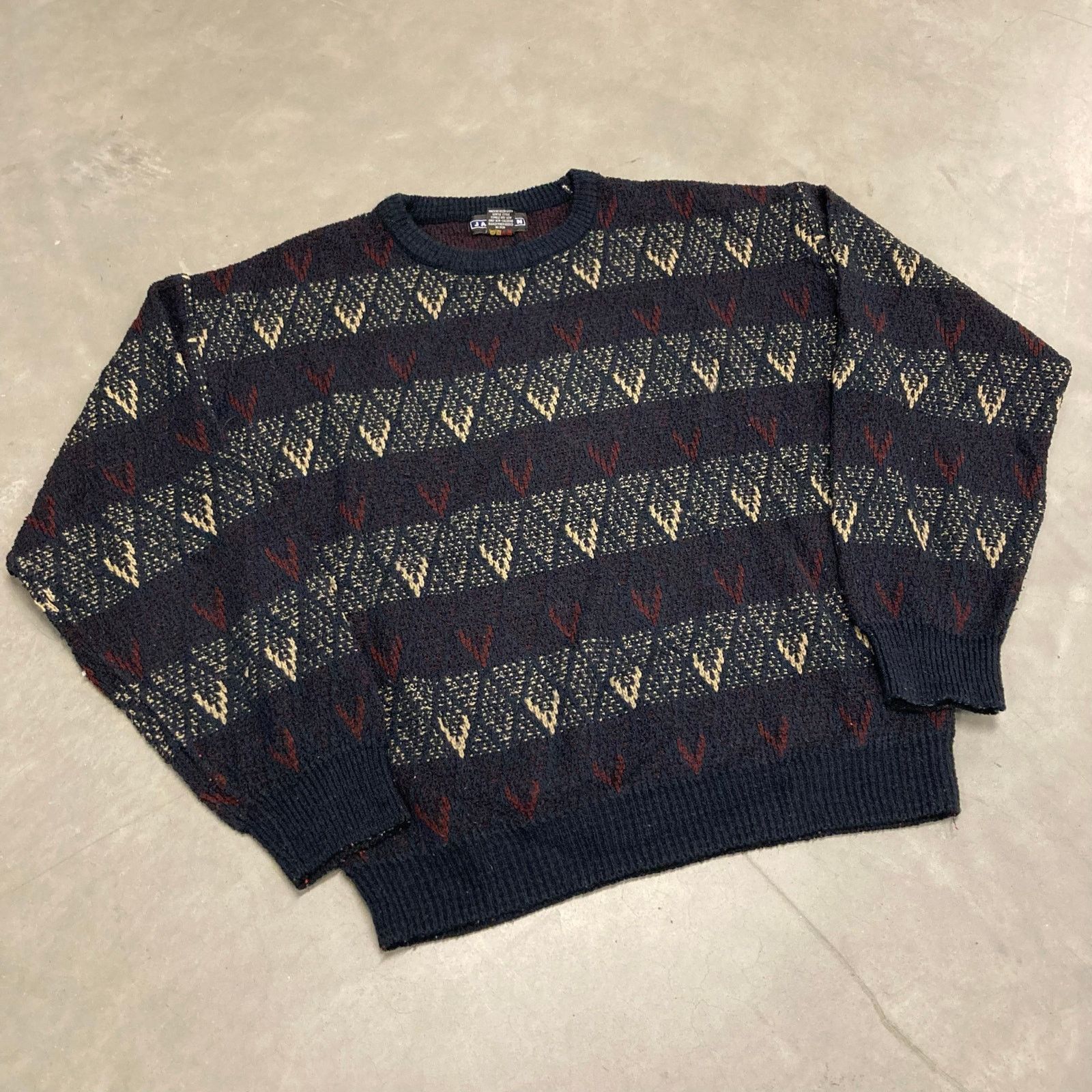 Jantzen × Vintage vintage patterned sweater Size US L / EU 52-54 / 3 - 1 Thumbnail
