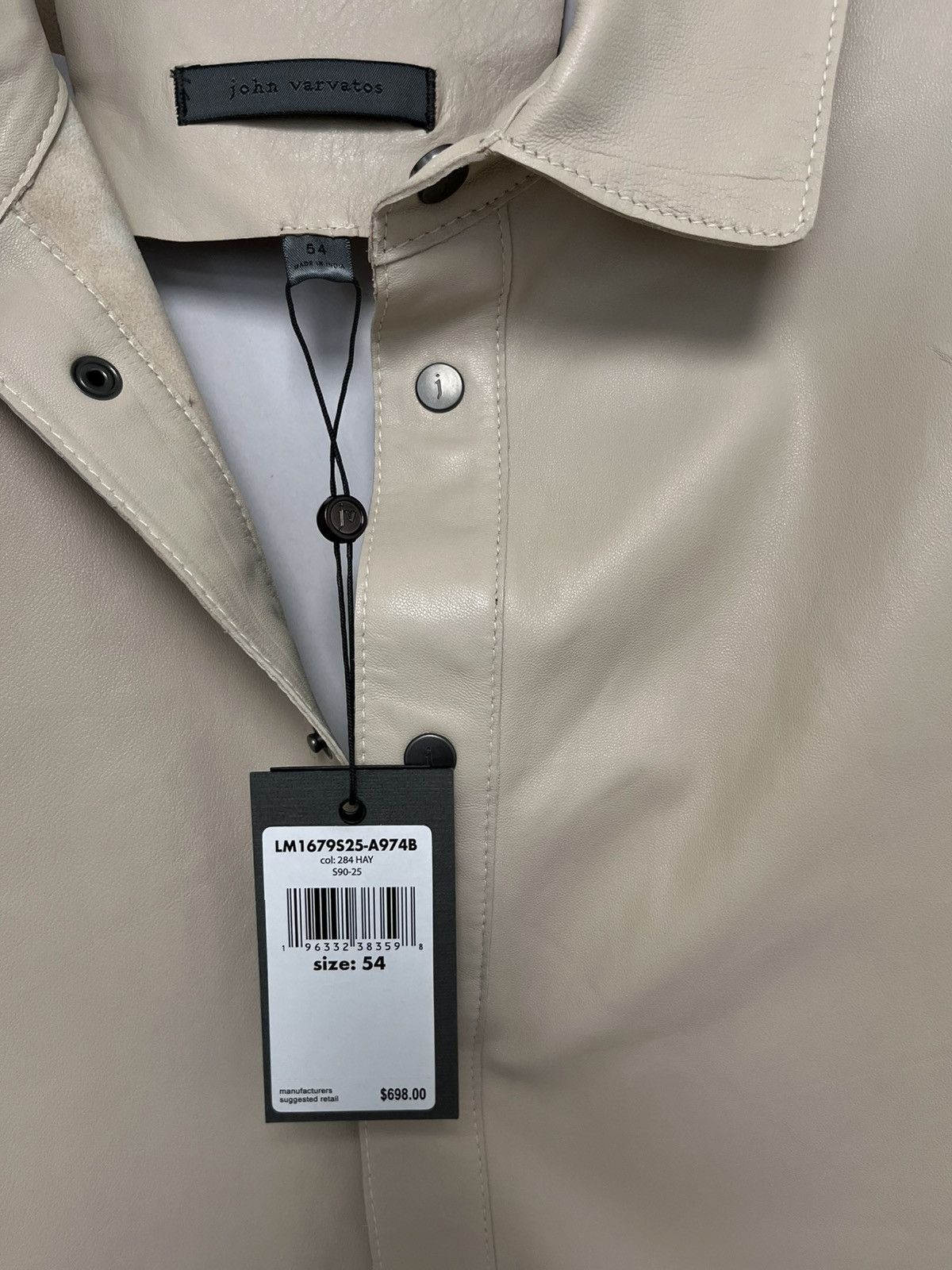 John Varvatos Leather Snap Front Shirt Jacket Size EU 54 USA 44 Size US L / EU 52-54 / 3 - 11 Thumbnail