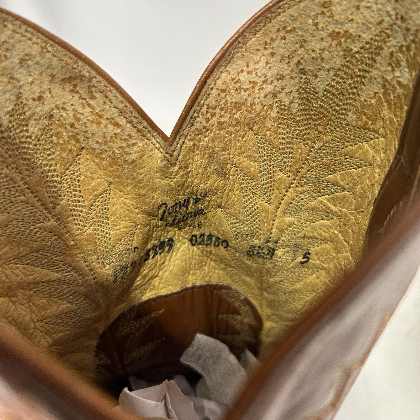Tony Lama Vintage Tony Lama Leather Cowboy Boots Gold Label “Brown” Size US 8.5 / EU 41-42 - 9 Thumbnail