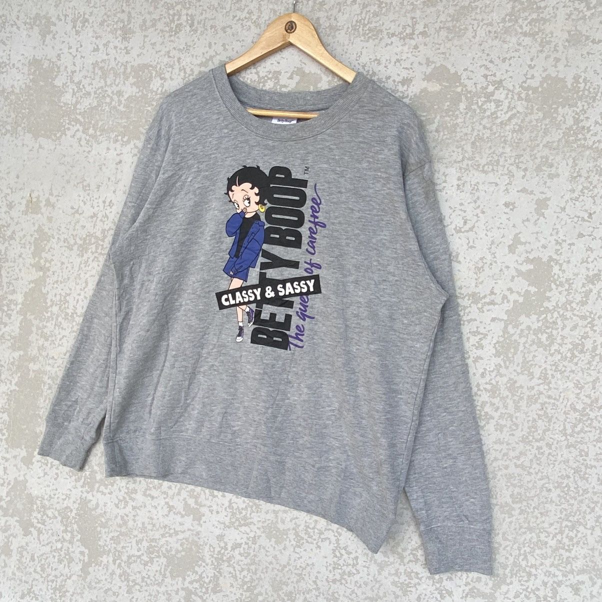 Other Vintage Betty Boop Big Printed Crewneck Sweatshirt Gray Size XL / US 12-14 / IT 48-50 - 2 Thumbnail