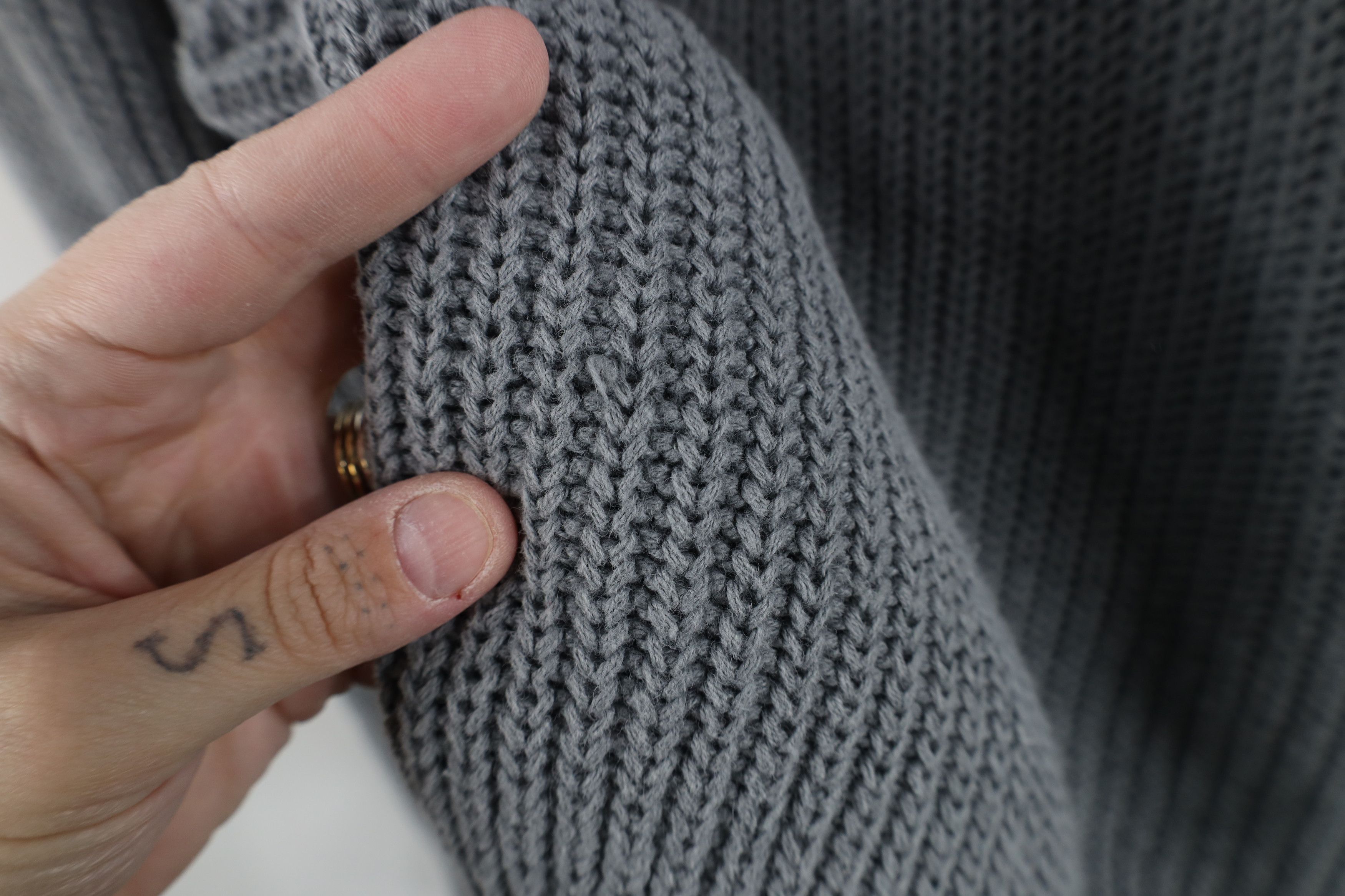 Vintage Vintage 90s Streetwear Ribbed Knit Crewneck Sweater Gray Size XL / US 12-14 / IT 48-50 - 8 Thumbnail
