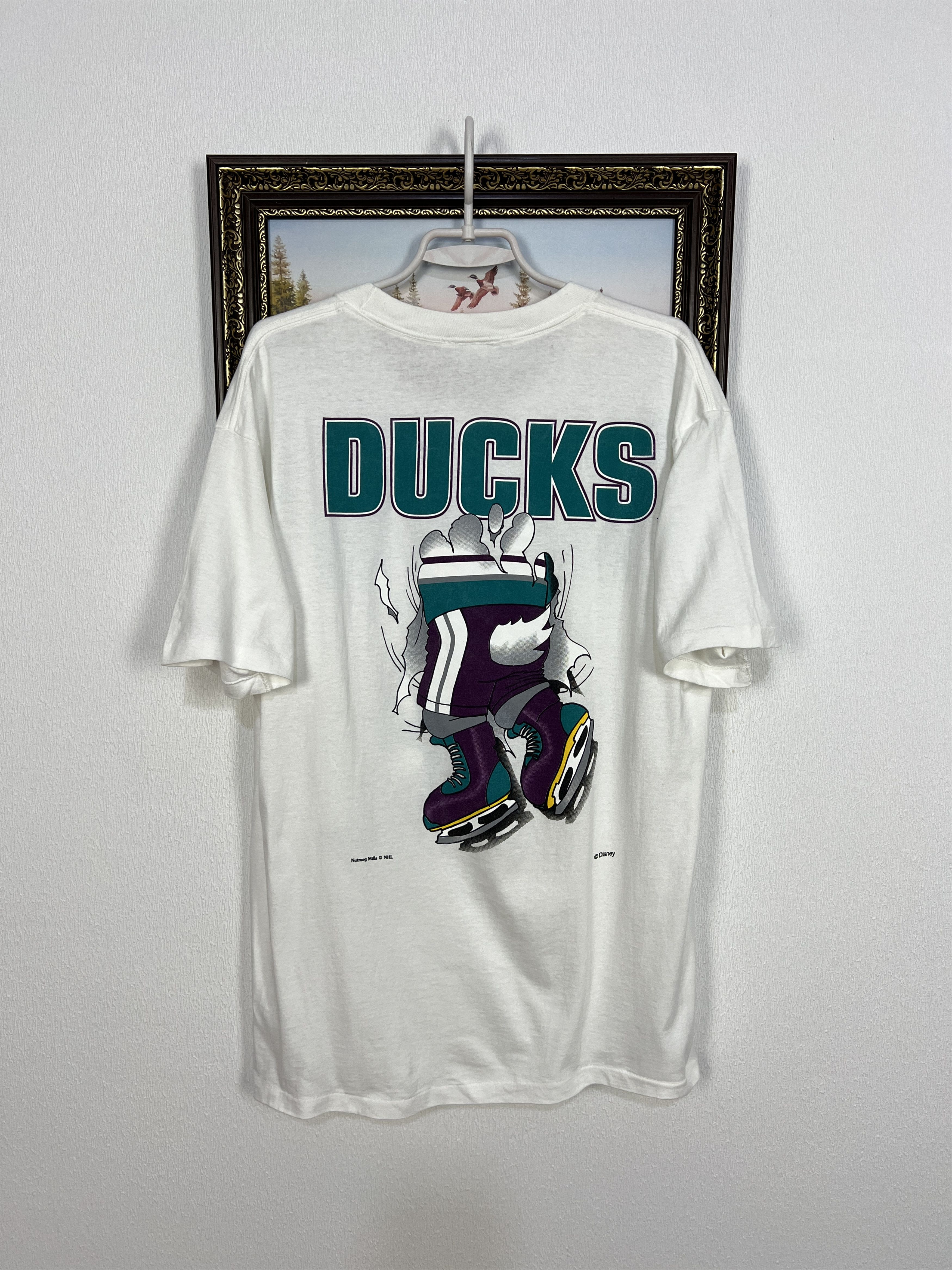 Nutmeg Vintage 90's Mighty Ducks NHL Hockey Shirt Nutmeg Over Print Size US XL / EU 56 / 4 - 11 Thumbnail