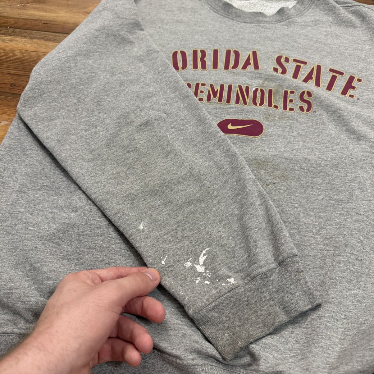 Nike Vintage Grey Florida State Nike Center Swoosh Crewneck Size US XL / EU 56 / 4 - 4 Thumbnail