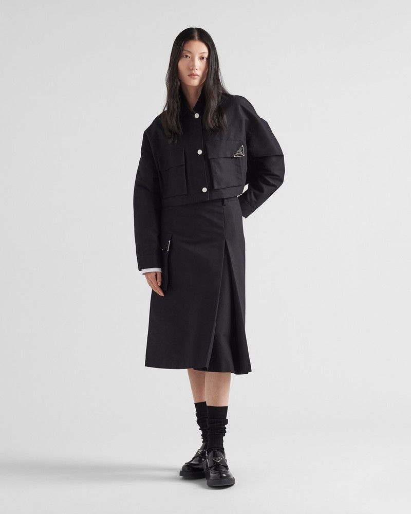 Prada o1B3y1r0426 Technical Canvas Blouson Jacket in Black Size XXS / US 00 / IT 34 - 2 Thumbnail