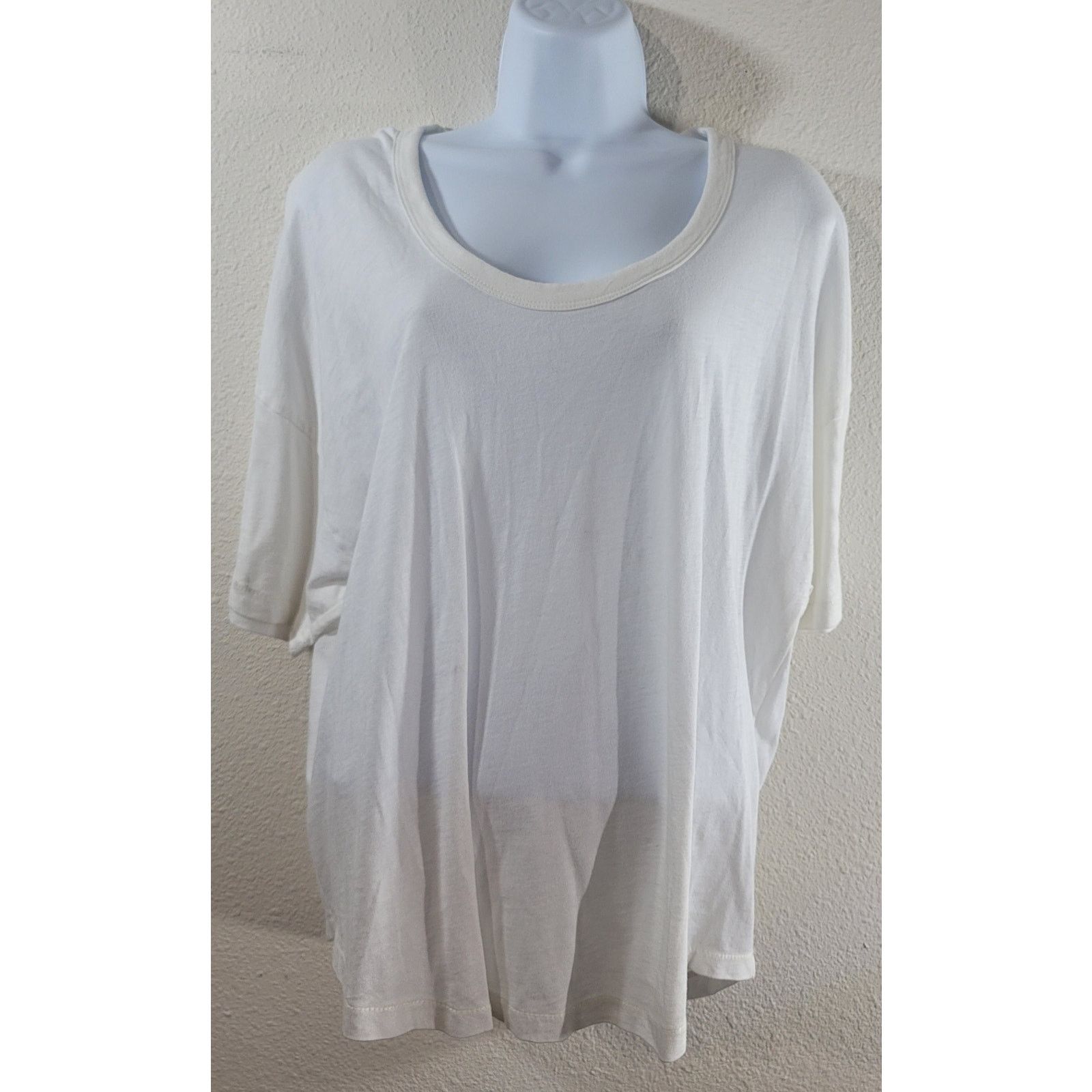 Other Athleta White Slub Knit Drop Shoulder Top Medium Size M / US 6-8 / IT 42-44 - 1 Thumbnail