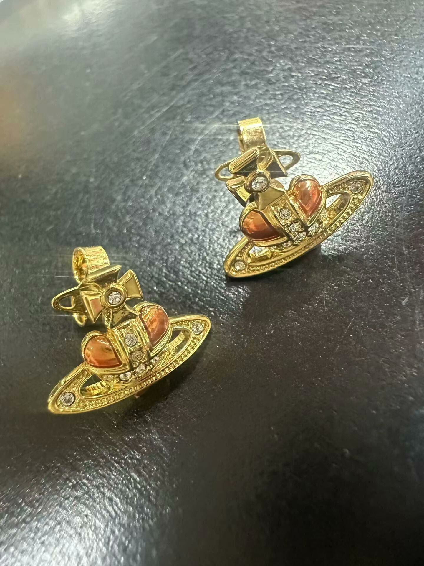 Vivienne Westwood Saturn Heart Earrings