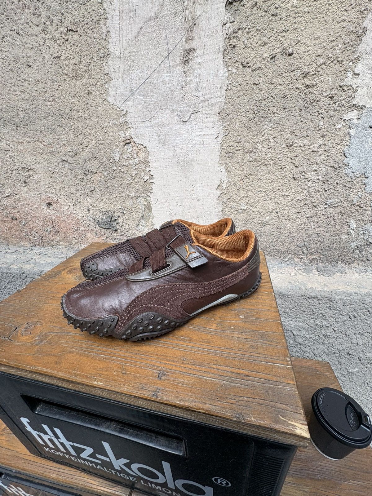 Archival Clothing x Puma Vintage Puma Brown Leather Nu-Mostro Shoes, Women's (Size 6.5)