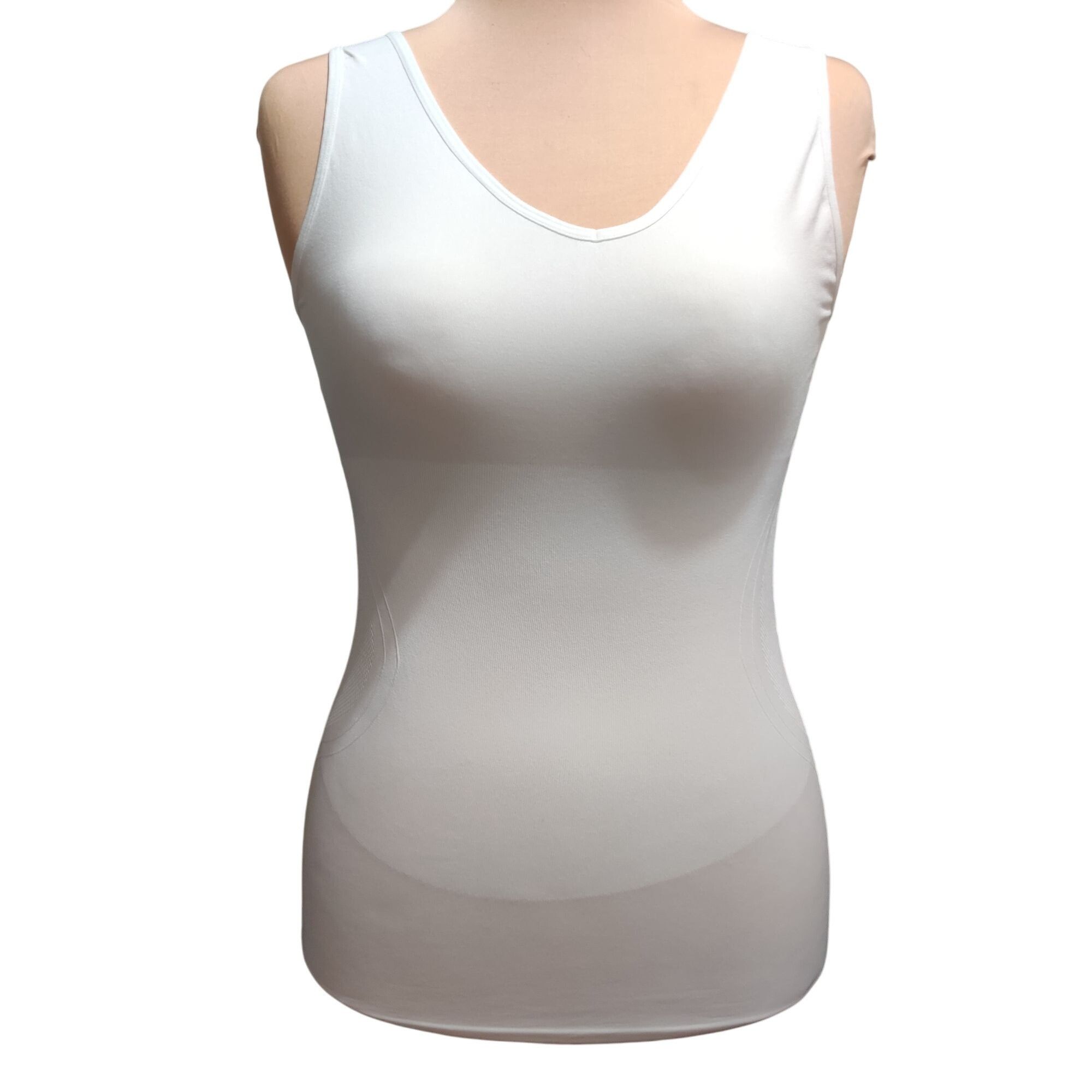 Other Skinnygirl L Womens Tank Top White Seamless Shapewear Compre Size ONE SIZE - 1 Thumbnail