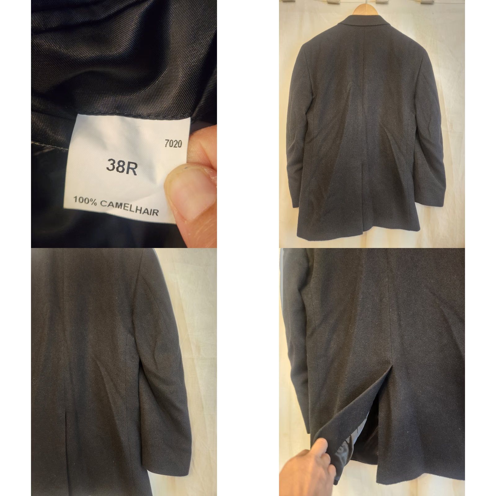 Jos. A. Bank Jos. A. Bank Blazer Sport Coat Mens Gray 38R 2 Button Camelhair Notch Lapel Single-Breasted Casual Business Jacket Size 38R - 9 Thumbnail