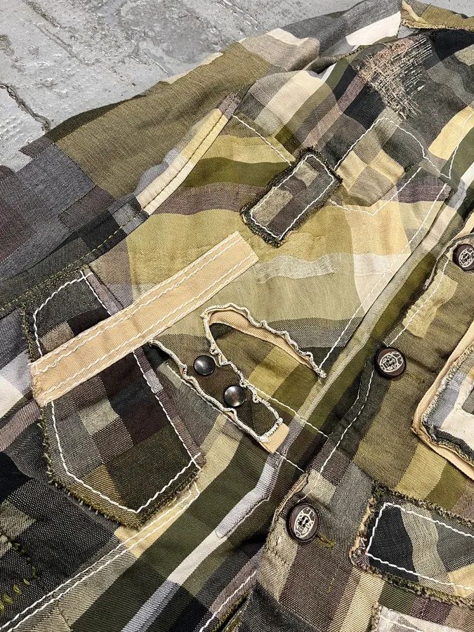 Marithe + Francois Girbaud 2000s Marithé + François Girbaud Patchwork Khaki Blazer Jacket Size US M / EU 48-50 / 2 - 7 Thumbnail