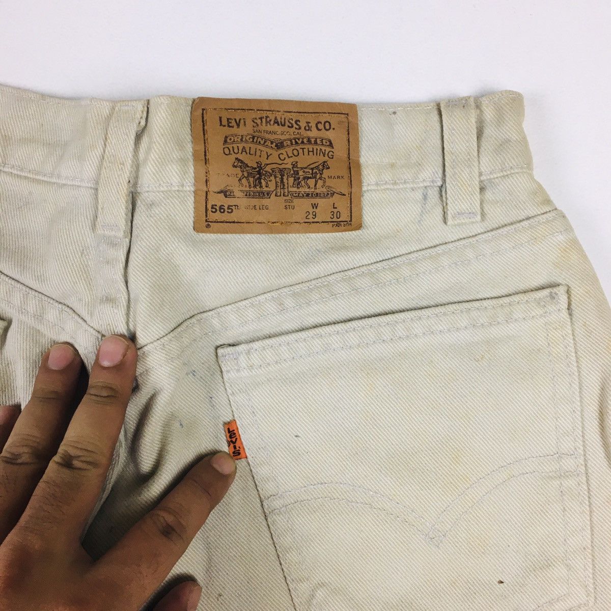Vintage 90s Levi’s 565 Orange Tab Wide Leg Student
