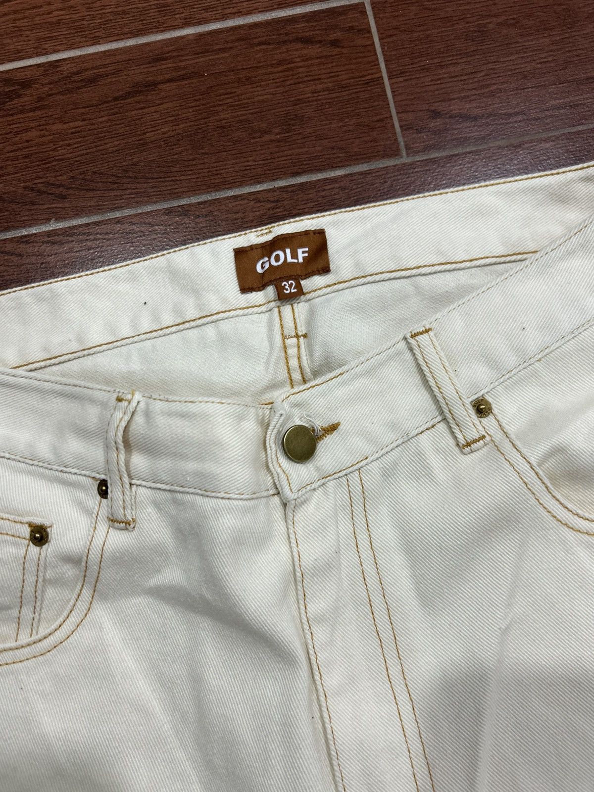 Golf Wang Golf Wang cream script denim jeans tyler the creator Size US 32 / EU 48 - 5 Thumbnail