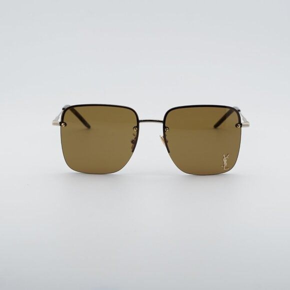 Saint Laurent Paris Saint Laurent SL 312 M 014 Sunglasses Gold Square Frame Size ONE SIZE - 3 Thumbnail