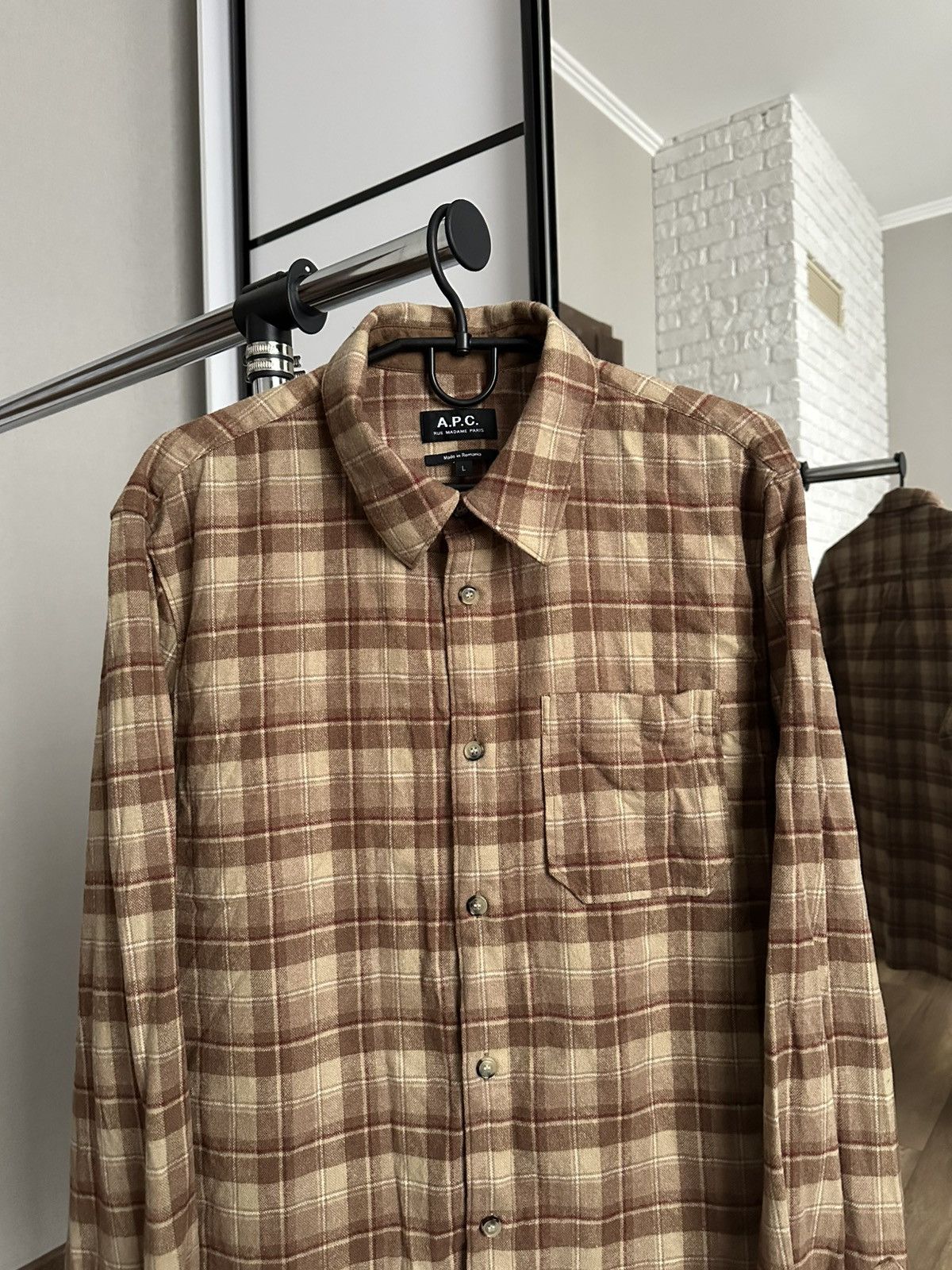 A.P.C. A.P.C. Rue Madame Paris Shirt Button Up Long Sleeve Flannel Size US L / EU 52-54 / 3 - 5 Thumbnail