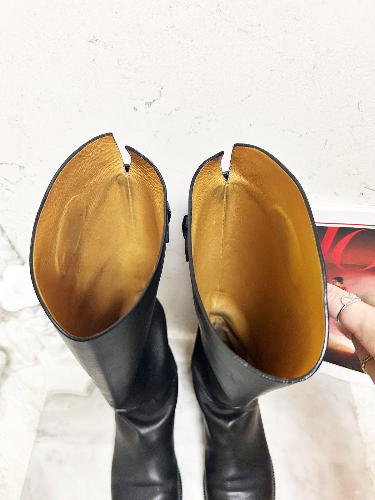 Dior Authentic Dior Black Diorable Leather Riding Knee High Boots Size US 9 / IT 39 - 6 Thumbnail