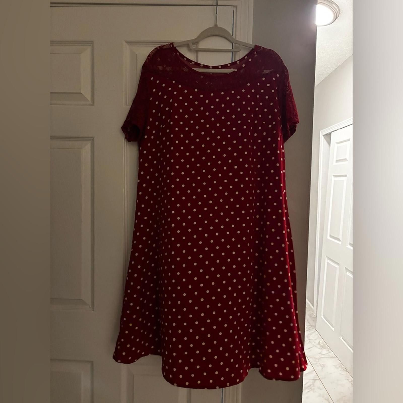 Other Stylish Red Dress with White Dots Size XXL / US 16-18 / IT 52-54 - 1 Thumbnail