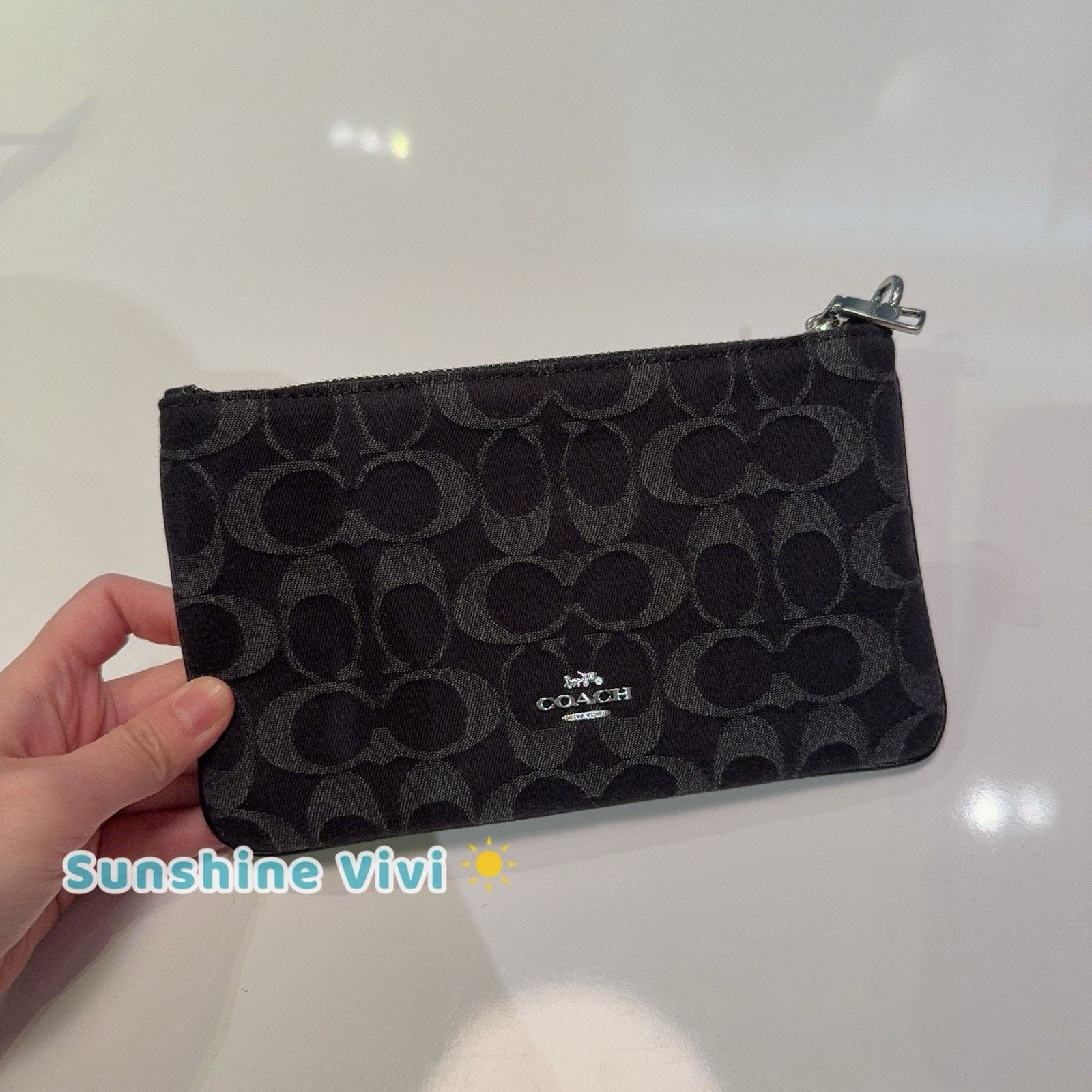 Coach NWT Coach Ashton Wristlet Signature Jacquard black CEF57 Size ONE SIZE - 4 Thumbnail