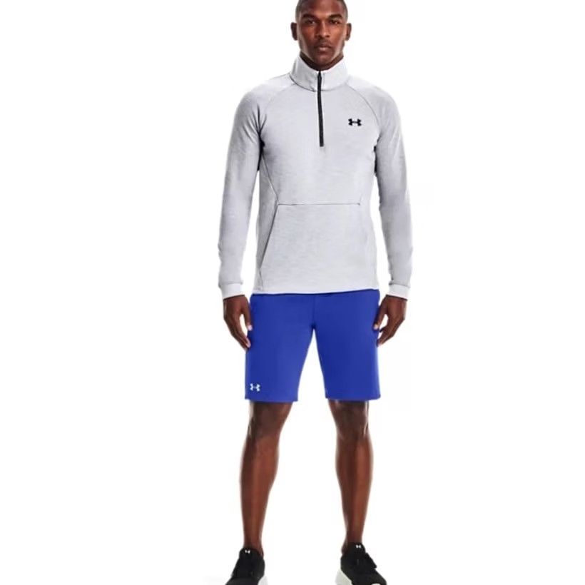 Under Armour Under Armour Mens Sweatshirt 1/2 Zip Front Pocket Gray Cotton Blend XXL Pullover Mock Neck Long Sleeve Sportswear Mens Size US XXL / EU 58 / 5 - 2 Thumbnail