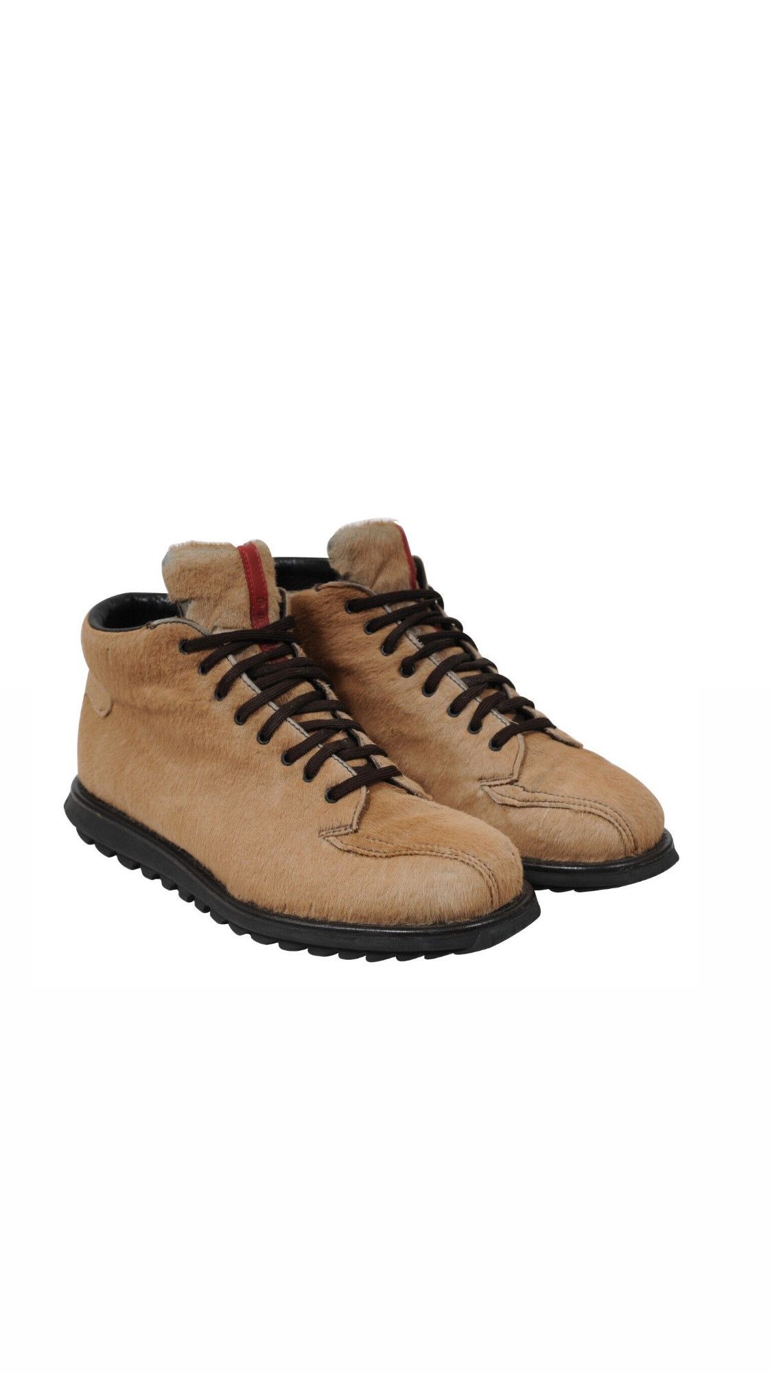 Prada Hiking Boots Brown Tan Ponyhair - 02069 Size US 7.5 / EU 40-41 - 1 Thumbnail