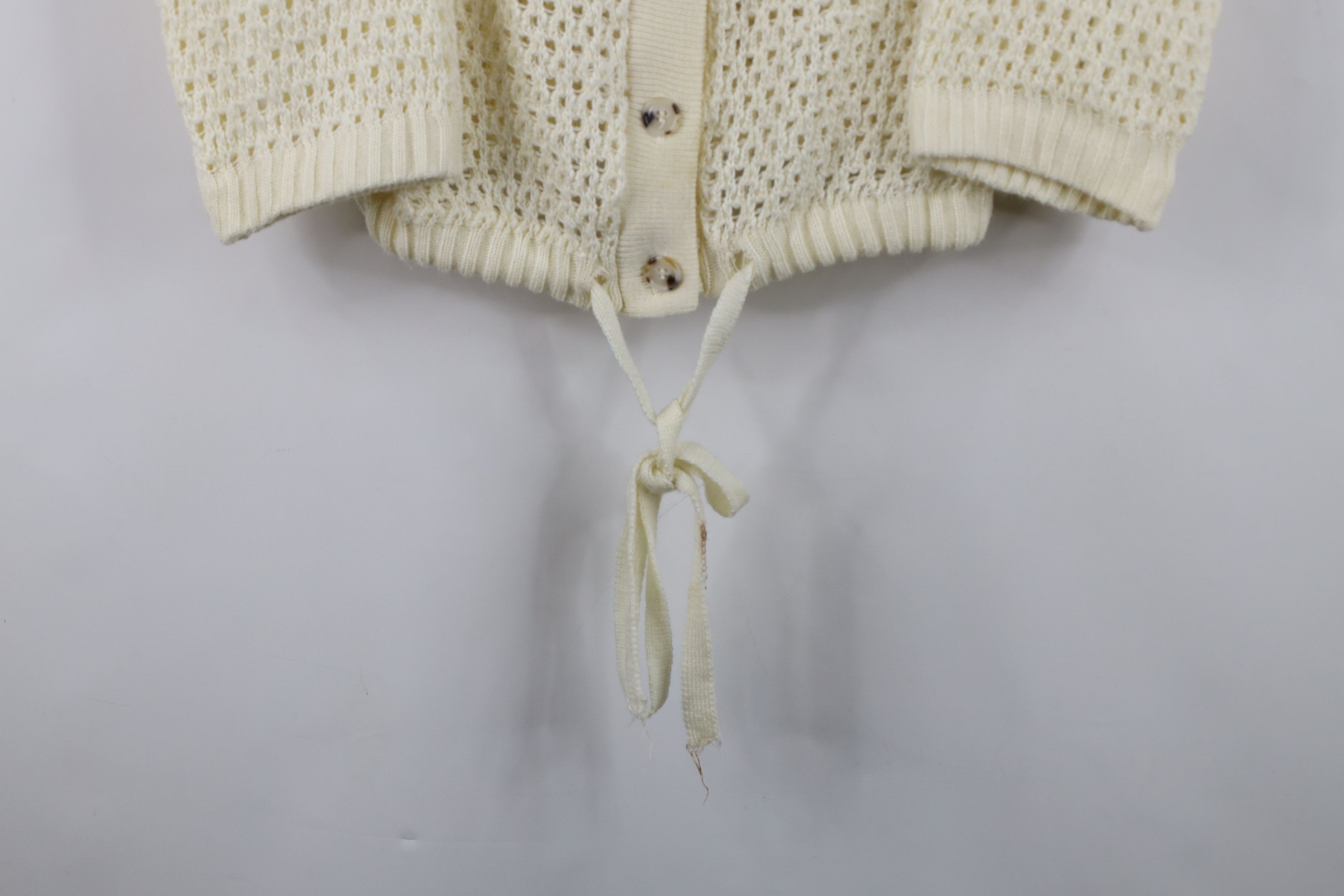 Vintage Vintage 60s 70s Boho Chic Knit Tie Bottom Cardigan Sweater Size M / US 6-8 / IT 42-44 - 4 Thumbnail