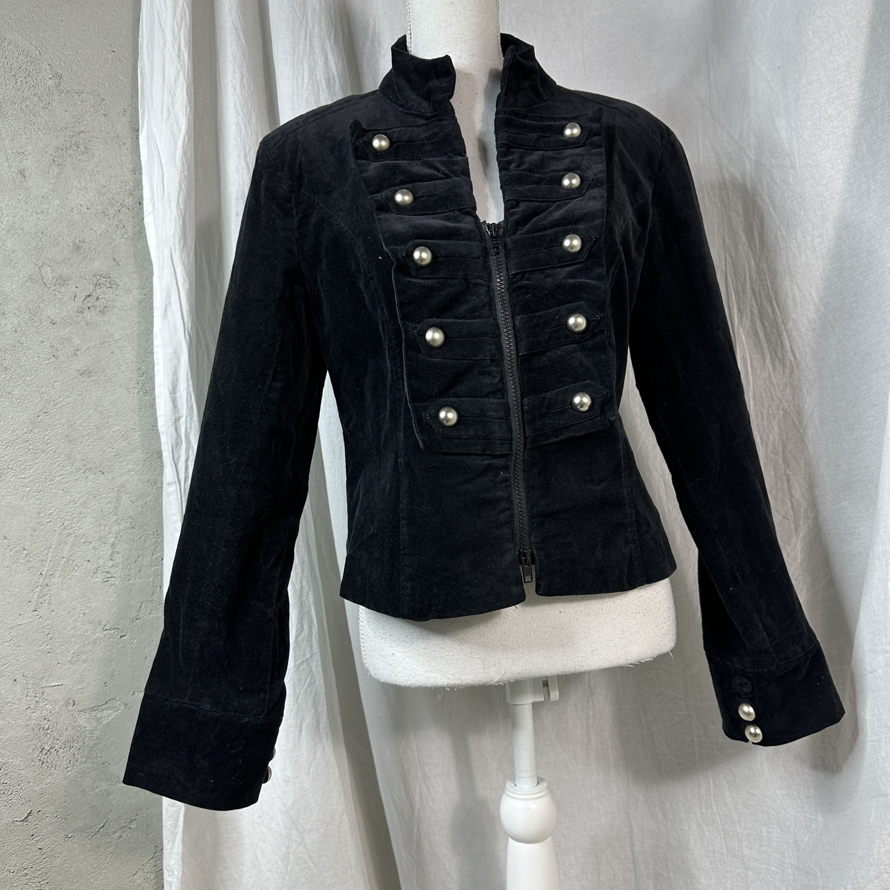 Vintage Military Styled Vintage Avant Garde Velour Jacket Size M / US 6-8 / IT 42-44 - 4 Thumbnail