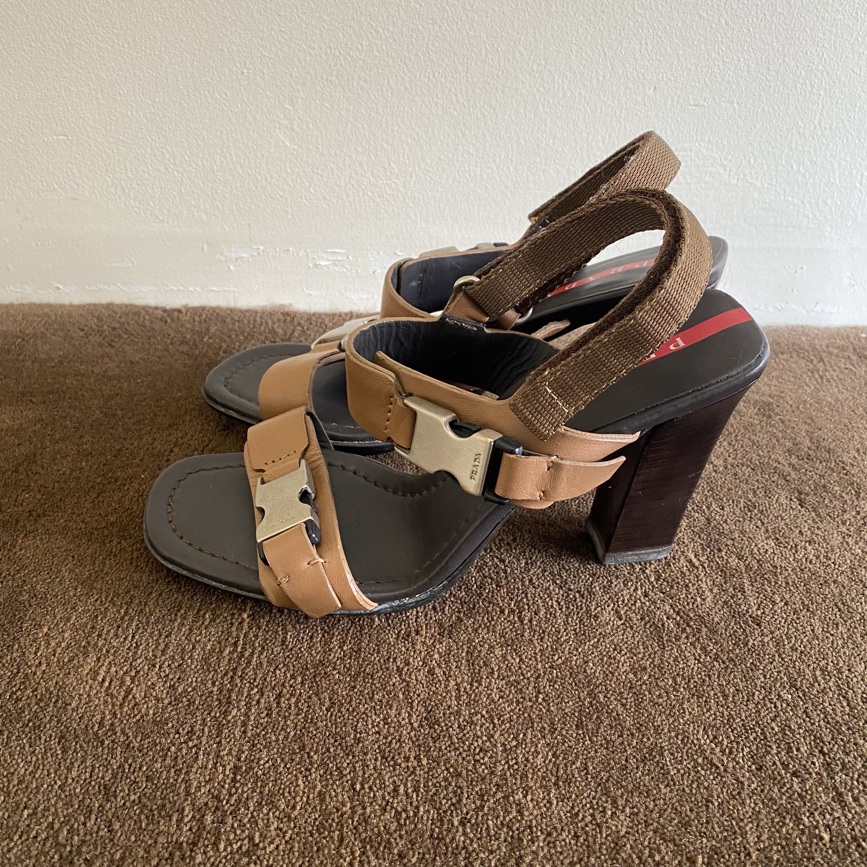 Prada Prada Sport Leather Side-Buckle Sandals Size US 6.5 / IT 36.5 - 2 Thumbnail