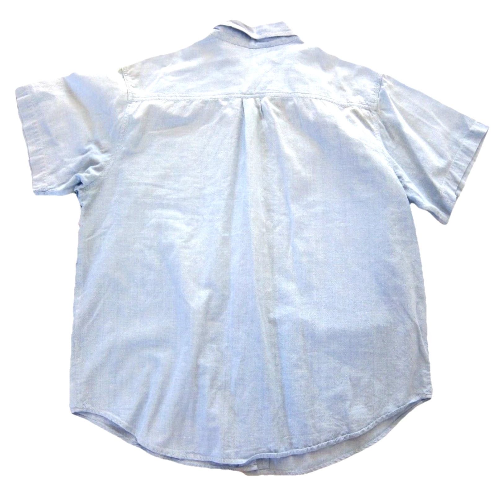 Vintage VINTAGE Casey & Max Cotton Blue Embroidered People Button Down Blouse Large Women's Shirt Size L / US 10 / IT 46 - 2 Thumbnail