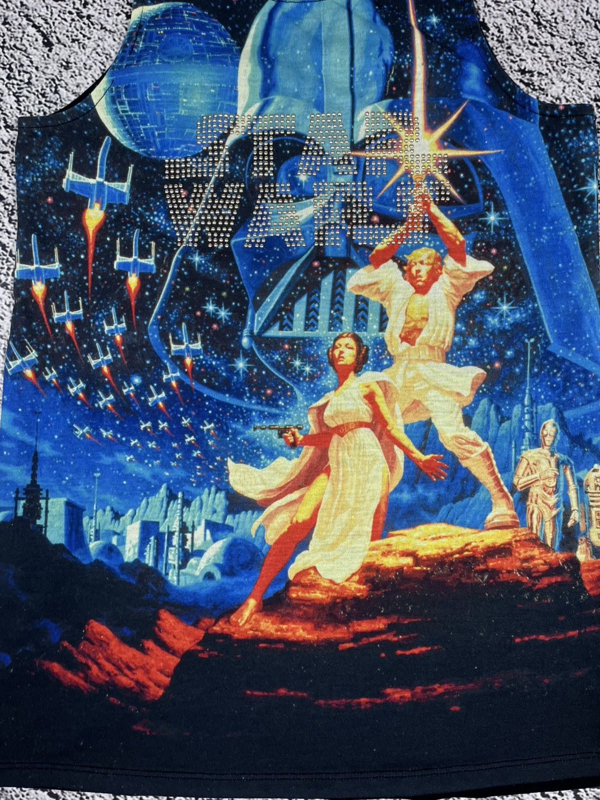 Star Wars Vintage Star Wars Printed Rhinestones Logo Tank Top Size M / US 6-8 / IT 42-44 - 4 Thumbnail