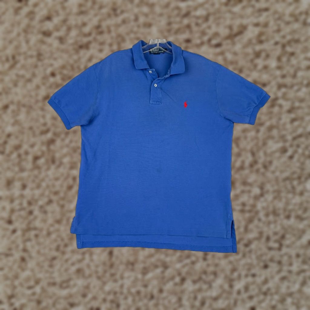 Ralph Lauren VINTAGE Ralph Lauren Shirt Men L Blue Polo 100% Cotton Short Sleeve Size US L / EU 52-54 / 3 - 1 Thumbnail