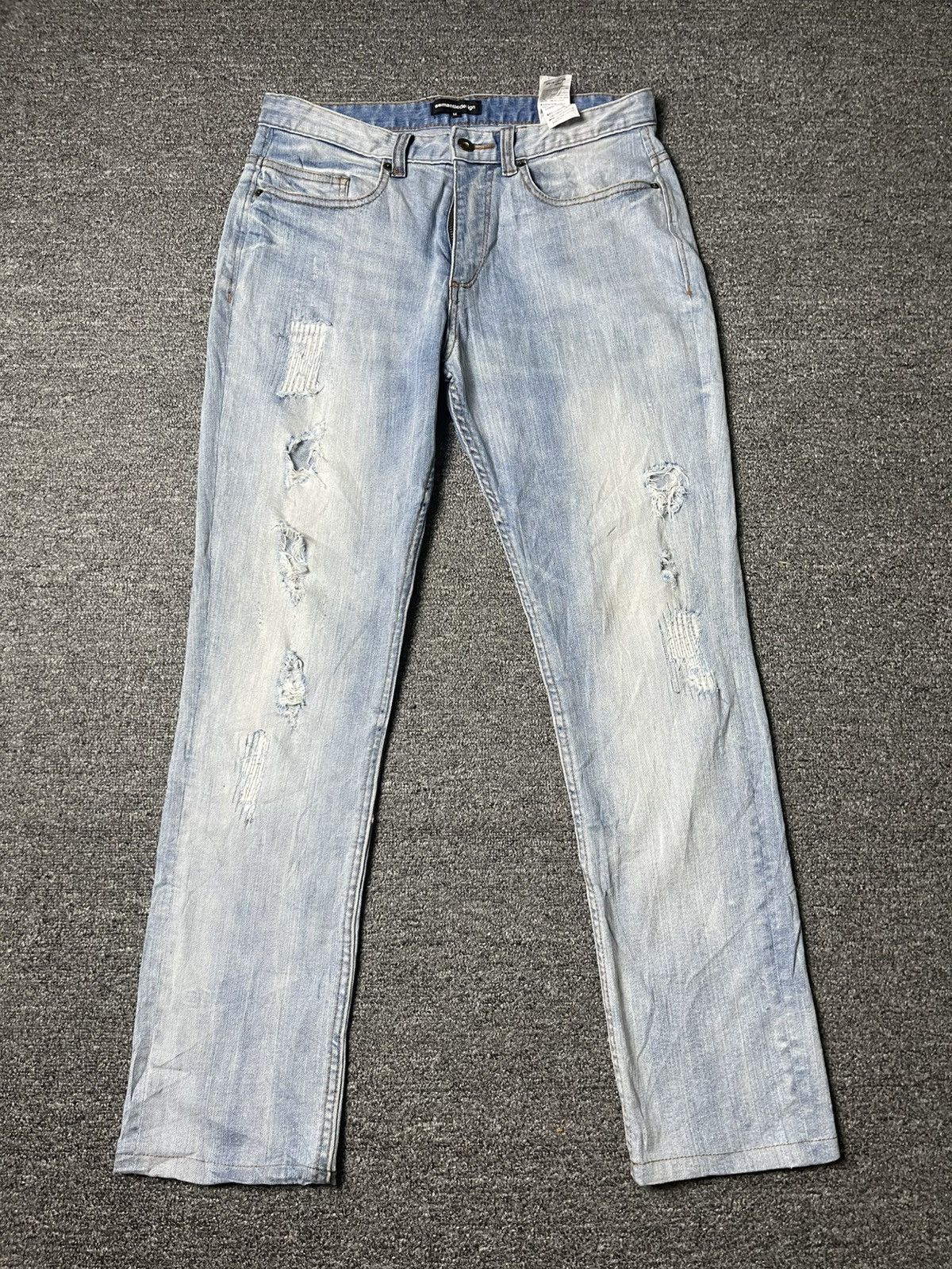 Japanese Brand × Vintage × semanticdesign Vintage SEMANTIC DESIGN Ripped Jeans (91) Size US 30 / EU 46 - 1 Thumbnail