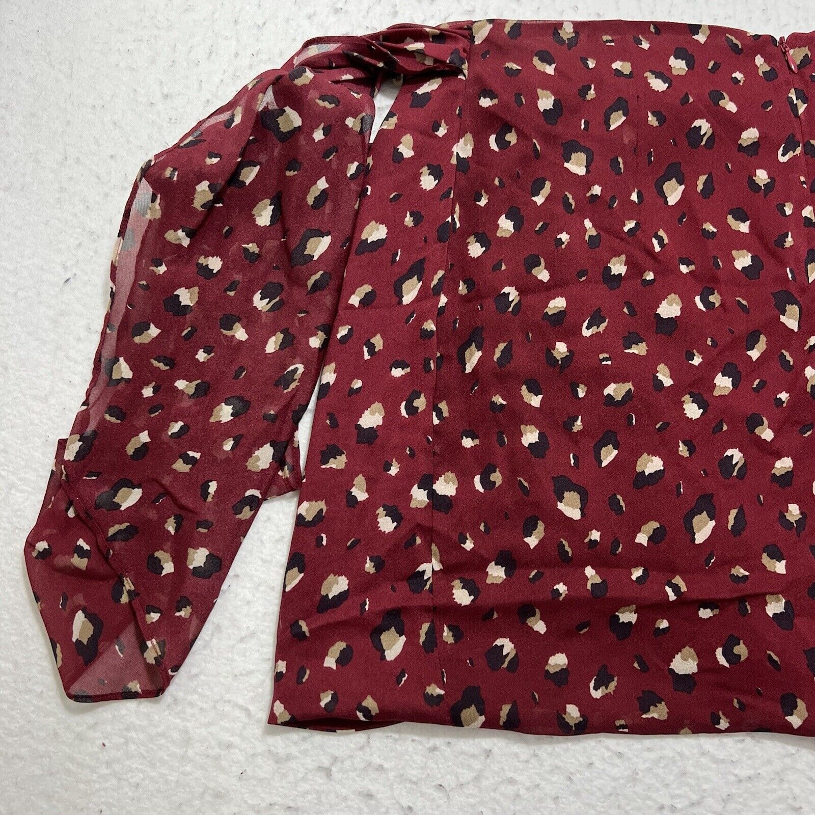 Other Bardot Maroon Animal Printed Side Tie Zip Up Chiffon Skirt Size 30" / US 8 / IT 44 - 10 Thumbnail