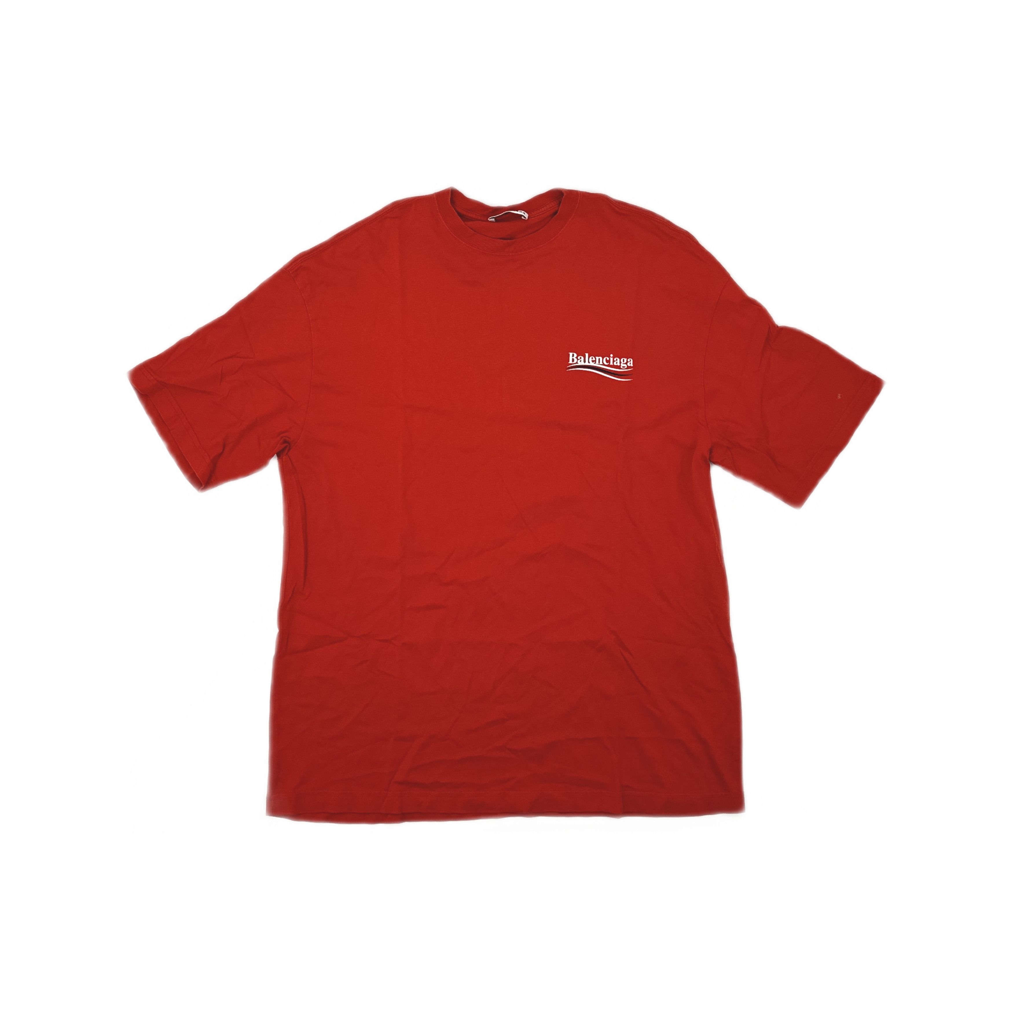 Balenciaga Balenciaga Wave Logo T-Shirt Red Size XS Size US XS / EU 42 / 0 - 1 Thumbnail