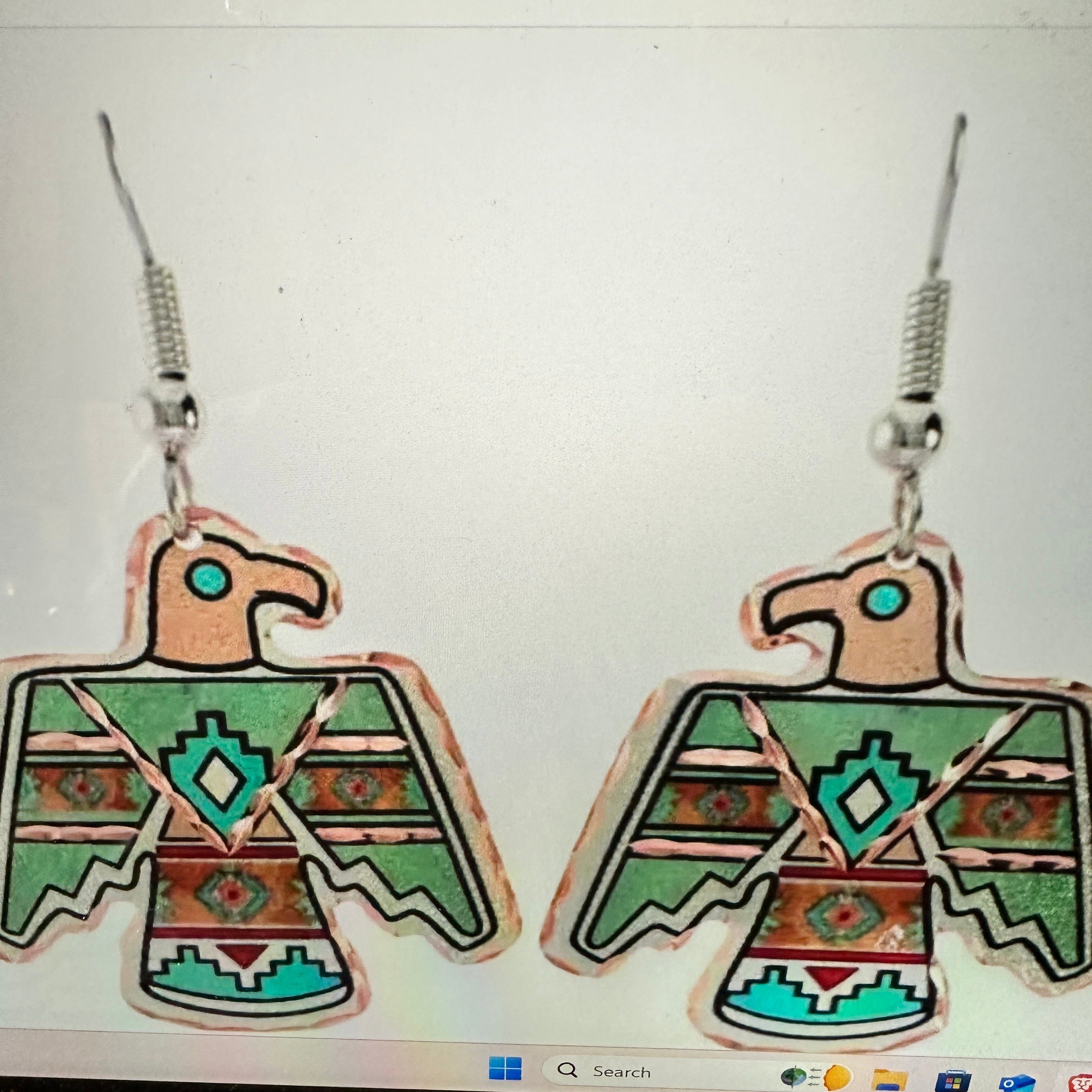 Other Handcrafted Boho Copper Earrings, Southwestern Thunderbird Size ONE SIZE - 9 Thumbnail