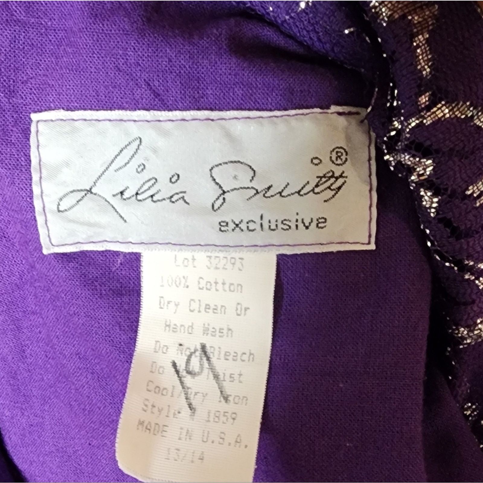 Other Lilia Smith Purple Lace Fringe Western Vintage Dress 13/14 Size M / US 6-8 / IT 42-44 - 7 Thumbnail