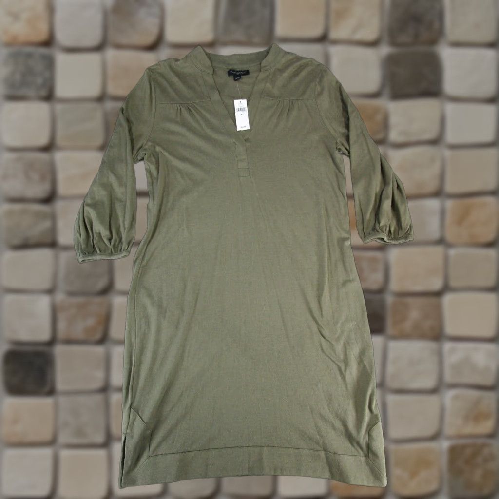 Banana Republic VINTAGE Banana Republic Shirt Dress Womens Medium Green Cotton New * Size M / US 6-8 / IT 42-44 - 1 Thumbnail