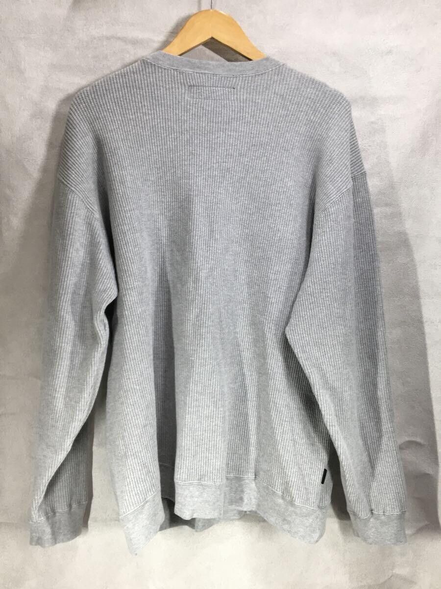 Sweatshirt Long sleeve Cotton Plain Crewneck Pullover Gray