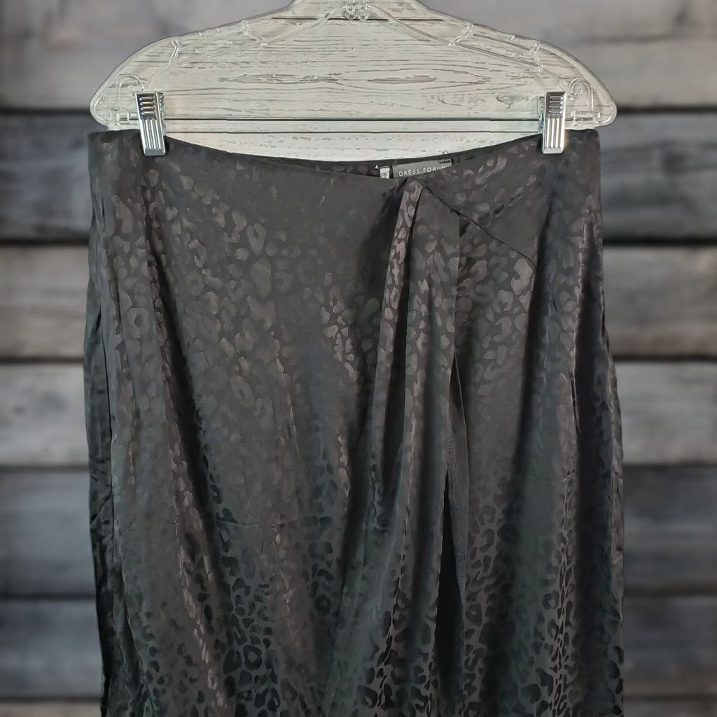 Vintage Dress Forum Skirt Womens L Black Animal Print Midi Tulip Zip Size 36" / US 14 / IT 50 - 1 Thumbnail