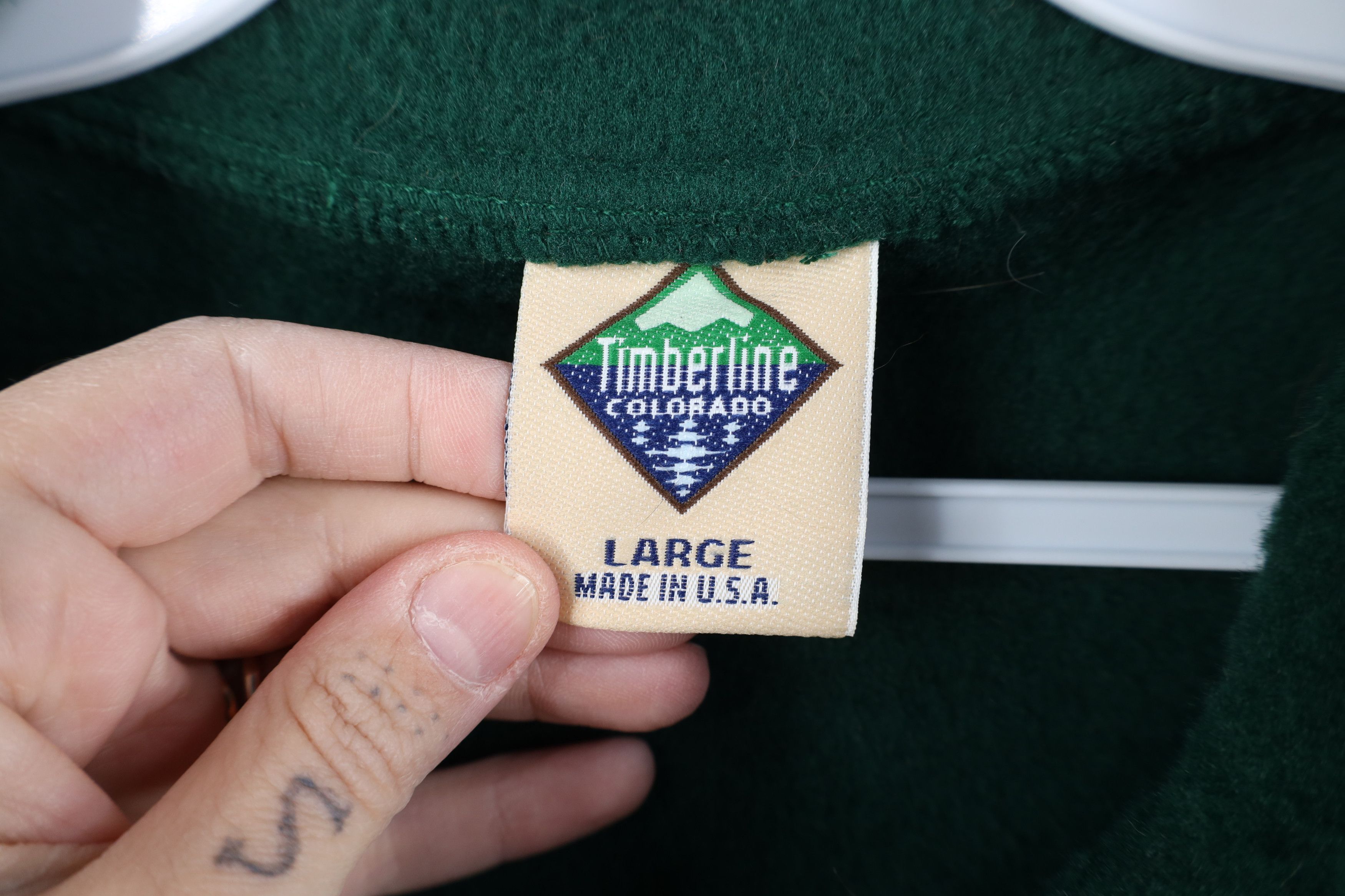 Vintage Vintage 90s Osterman Staff Half Zip Fleece Sweater Green USA Size US L / EU 52-54 / 3 - 5 Thumbnail