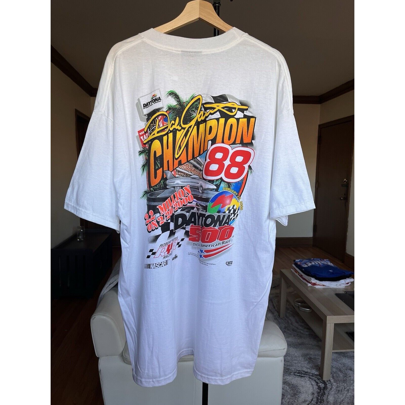 NASCAR VINTAGE DAYTONA 500 NASCAR YATES JARRET TEE SIZE XL 90S Y2K Size US XL / EU 56 / 4 - 5 Thumbnail