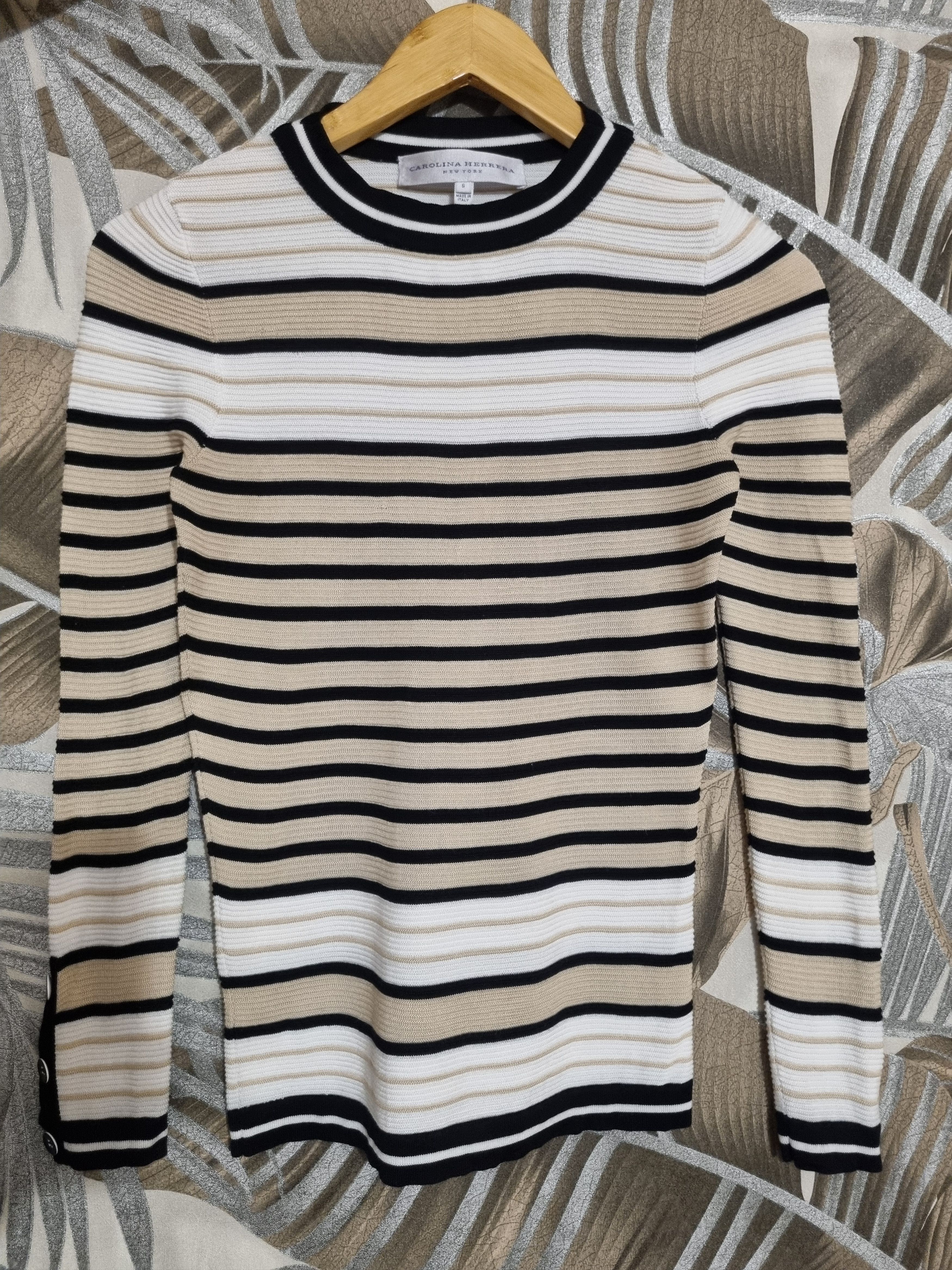Carolina Herrera × Designer × Vintage Carolina Herrera Vintage Striped Sweater Pullover Size XS / US 0-2 / IT 36-38 - 1 Thumbnail