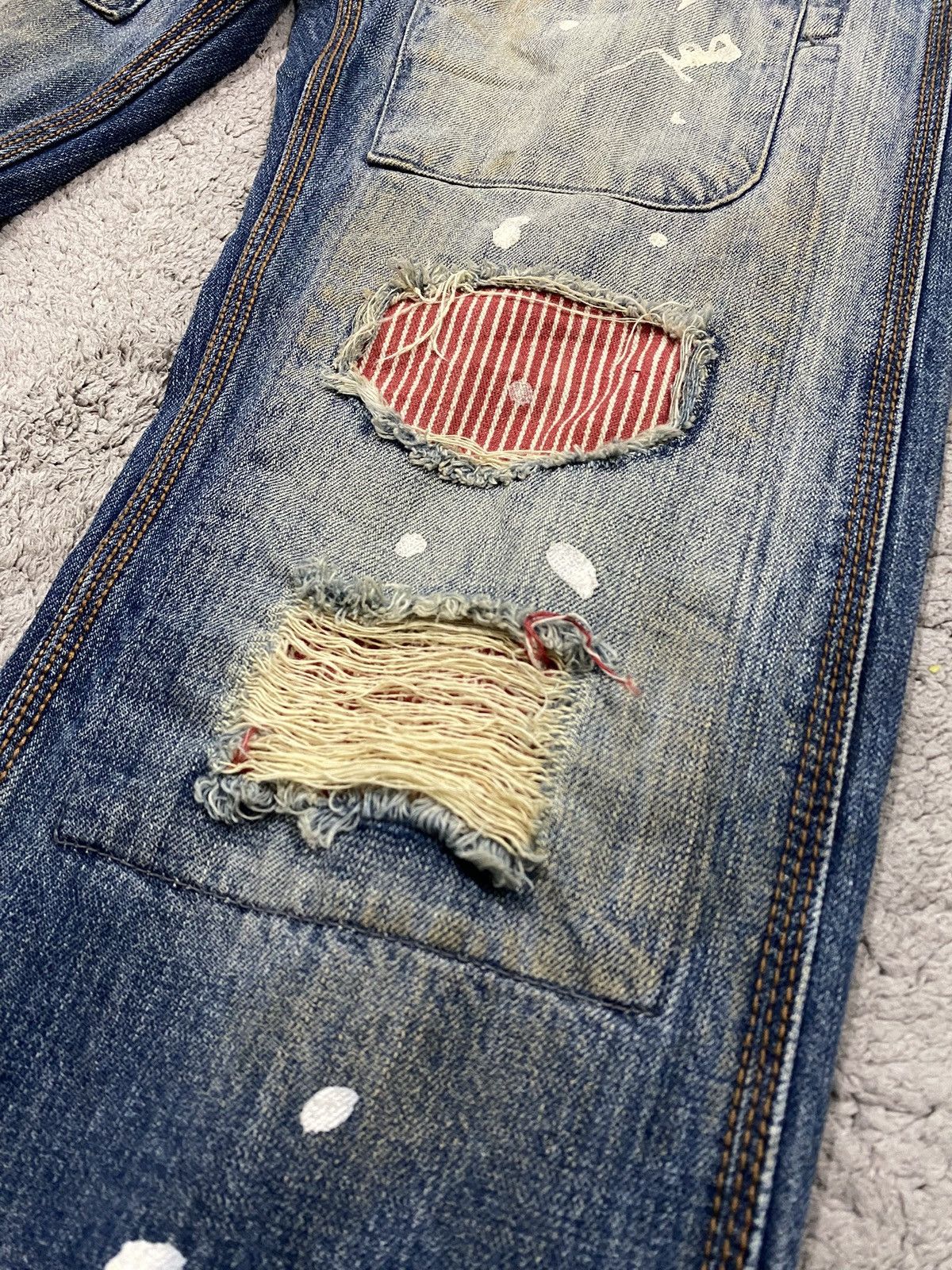 Junya Watanabe Back Vintage Distressed Patchwork Denim like Junya Watanabe Size US 32 / EU 48 - 10 Thumbnail