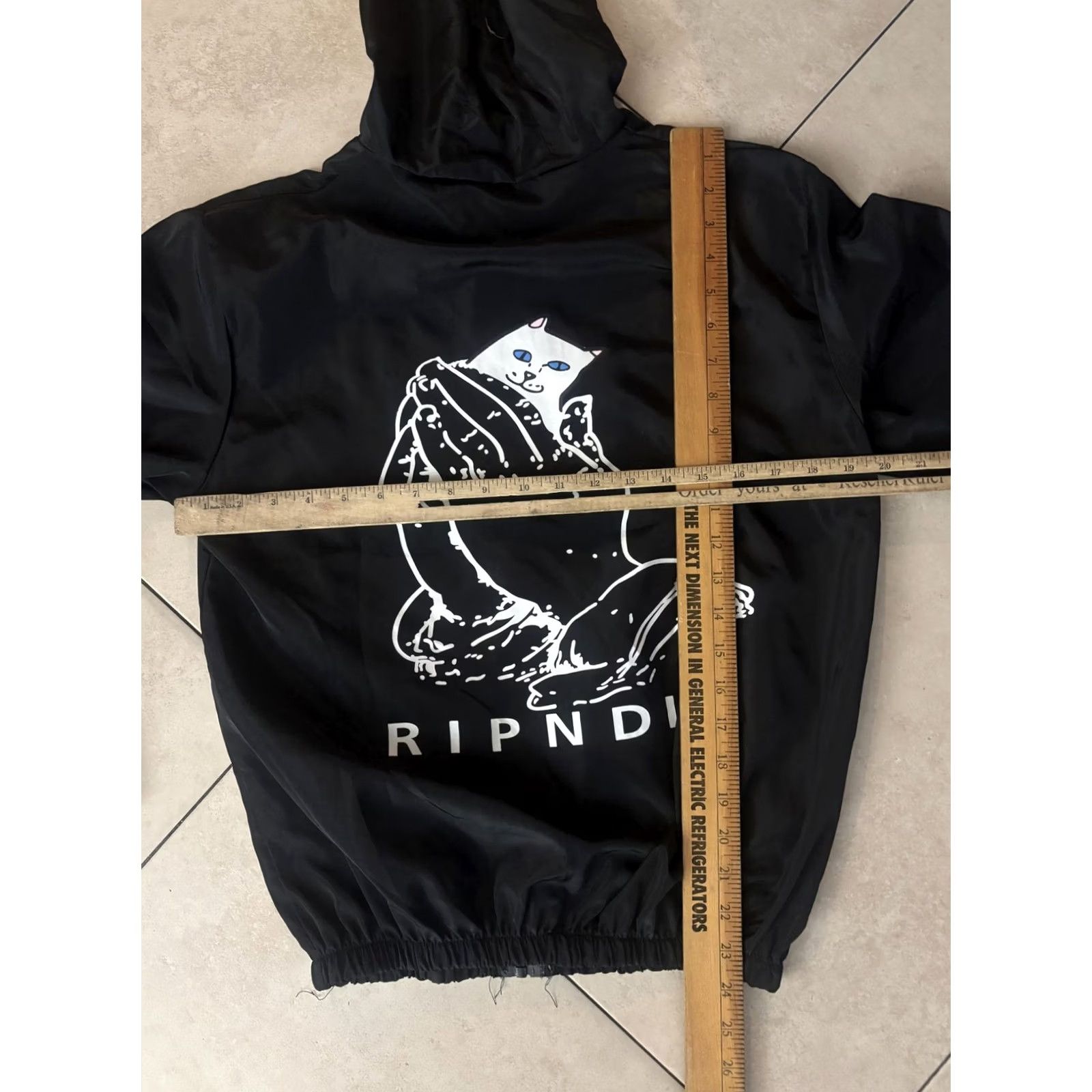 RIPNDIP RIPNDIP Jacket Mens Medium Black Hooded Windbreaker Zip Cat Graphic Skate Lightweight Casual Streetwear Size US M / EU 48-50 / 2 - 6 Thumbnail