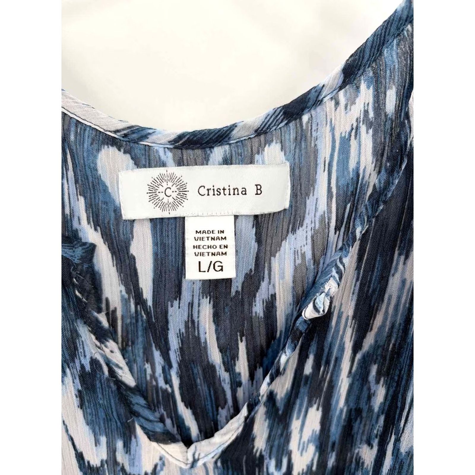 Vintage Cristina B Blue Tank Top Large Size L / US 10 / IT 46 - 3 Thumbnail