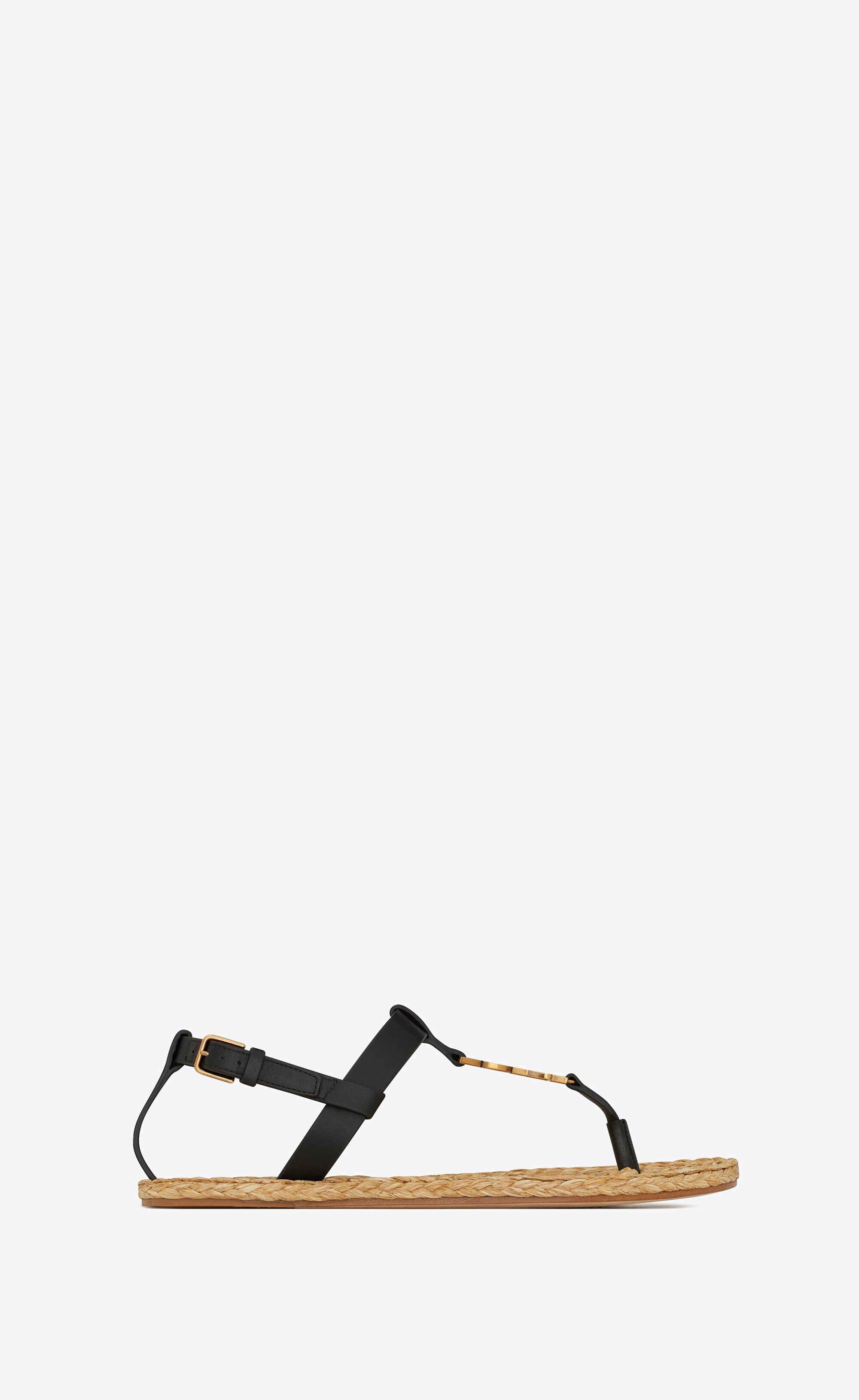 Saint Laurent Paris o1s1wg110425 688692 Cassandra Flat Sandals in Smooth Leather Size US 11 / IT 41 - 2 Thumbnail