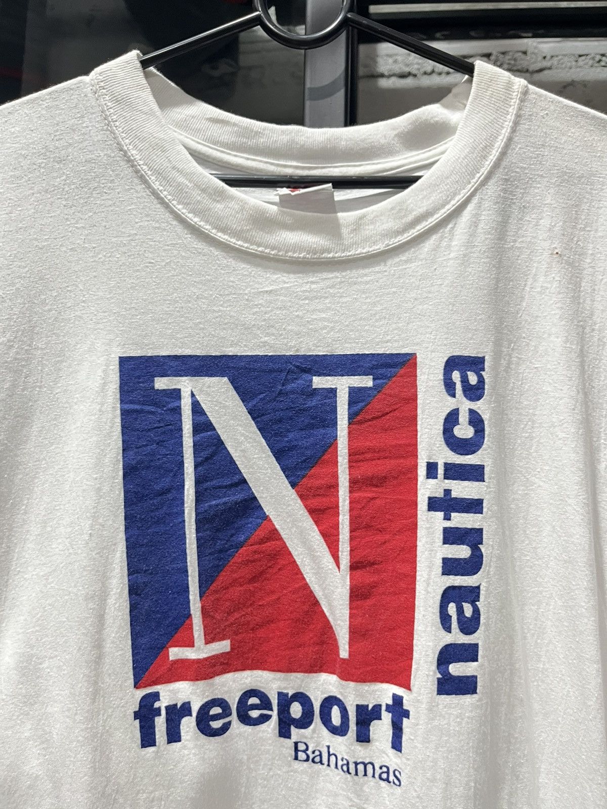 Vintage Nautica Freeport Logo Tee Bootleg 90s Size US L / EU 52-54 / 3 - 2 Thumbnail