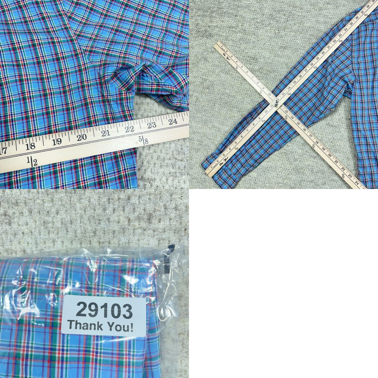 Ralph Lauren Ralph Lauren Oxford Shirt Men XL Slim Fit Blue Plaid Button Up OCBD Preppy Dress Shirt Size 46R - 8 Thumbnail